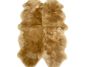 Long Wool Sheepskin Rug 3.28x5.6ft 100% natural Australian merino sheepskin Silky Soft - Camel Color