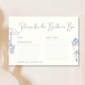 Bridal Shower Recipe Card Template: Farmer&#39;s Market Theme (Digital Download)