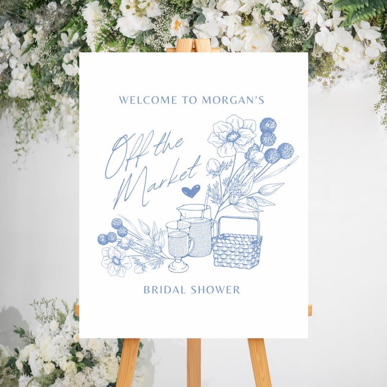 Wellcome Pitcher Off the Market Bridal Shower Welcome Sign Template (digital Download ...