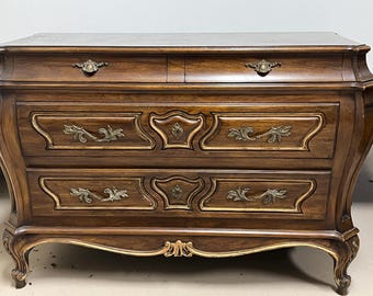 20% OFF!  Vintage Louis XV Style Burled Walnut Four-Drawer Chest – French Provincial Commode