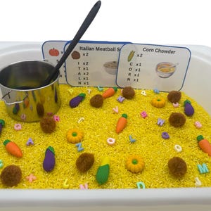 Sopa de letras: contenedor sensorial para reconocer letras