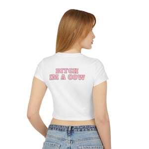 T-Shirt Donna Divertente 'Bitch I'm A Cow' – Oversize, Morbida, Stile Doja Cat