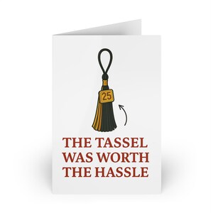 Afstudeerkaart De kwast was het gedoe waard | Klasse van 2025 Grad Card | Afstudeercadeau middelbare school of universiteit | Grappige afstudeerkaart