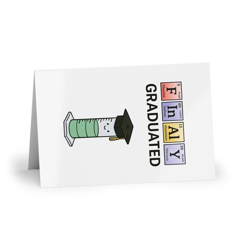 Funny Chemistry Graduation Card Finally Graduated | Periodic Table Grad ...