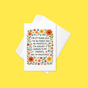 27 Presente de aniversário Amantes de livros Citação literária Orgulho e preconceito Floral T Cartão de felicitações Jane Austen Presente Estético Camisa Leitores de cartão