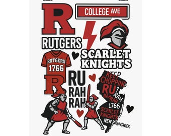 ラトガース大学 スカーレットナイツ Rutgers Scarlet Knights Vinyl Mascot Decal Sticker