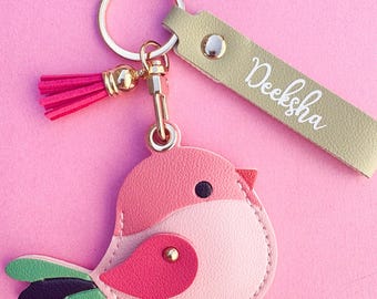 Personalized AirTag Holder Keychain, Cute AirTag Case, Gifts for Plant & Nature Lovers, Leather Bag Charm, Unique Car Accessories For Women