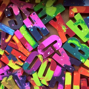 Name Crayons, Crayon Letters, Crayon Names for Kids, personalized name crayons, birthday party favors, handcrafted crayons for toddlers