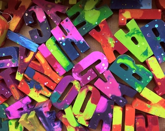 Name Crayons, Crayon Letters, Crayon Names for Kids, personalized name crayons, birthday party favors, handcrafted crayons for toddlers