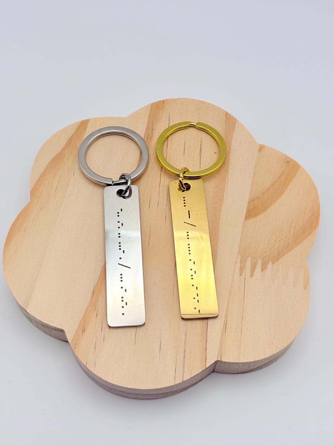 Personalized Morse Code Keychain Set for Couples, Matching Stainless ...