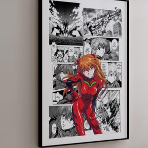 Manga Poster - Asuka Langley Sohryu - Curated Manga Panels - Digital Print