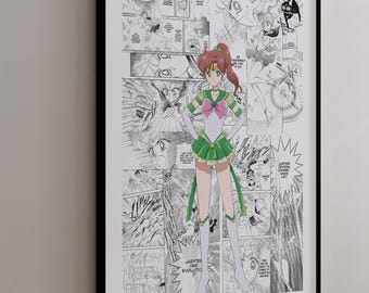 Manga Poster - &#39;Sailor Jupiter&#39; Makoto Kino - Curated Manga Panels - Digital Print