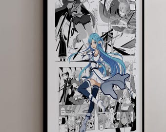 Manga Poster - Asuna Yuuki 'Elf' - Curated Manga Panels - Digital Print