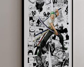 Poster manga - Zoro Roronoa - Panneaux manga sélectionnés - Impression numérique