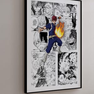 Manga Poster - Shoto Todoroki - Curated Manga Panels - Digital Print