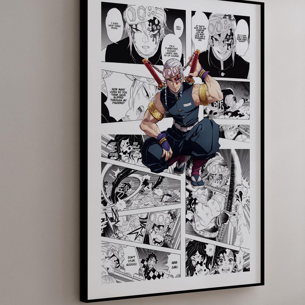 Manga Poster - Tengen Uzui - Curated Manga Panels - Digital Print Popdesign 4 You