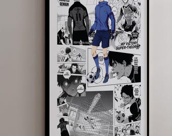 Póster de manga de Yoichi Isagi - Paneles de manga seleccionados - Impresión digital