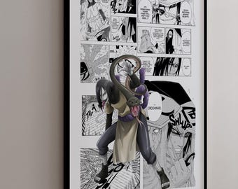 Manga Poster - Orochimaru - Curated Manga Panels - Digital Print