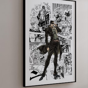Manga Poster - Jotaro Kujo - Curated Manga Panels - Digital Print