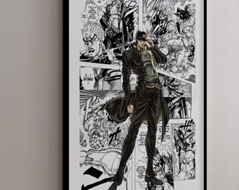 Cartel Manga - Jotaro Kujo - Paneles Manga Curados - Impresión Digital