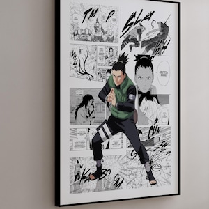 Pôster de mangá - Shikamaru Nara - Painéis de mangá selecionados - Impressão digital