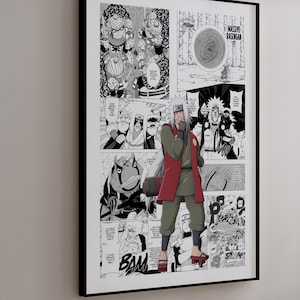 Pôster de mangá - Jiraiya - Painéis de mangá selecionados - Impressão digital