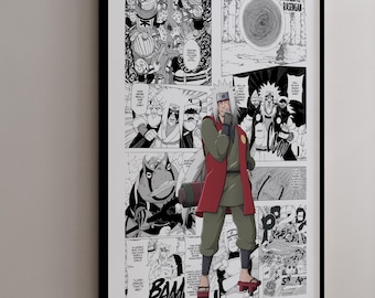 Manga Poster - Jiraiya - Curated Manga Panels - Digital Print