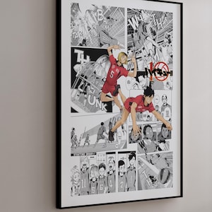 Manga Poster - Nekoma High (Tetsuo Kuroo & Kenma Kozume)- Curated Manga Panels - Digital Print
