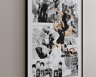 Manga Poster - Inarizaki High (Atsuma Miya & Osumo Miya) - Kuratierte Manga Panels - Digitaldruck