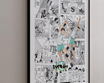 Manga Poster - Aoba Johsai High (Toru Oikawa & Hajime Iwaizumi) - Kuratierte Manga Panels - Digitaldruck