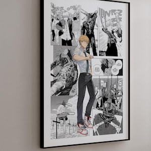 Manga Poster - Denji - Curated Manga Panels - Digital Print