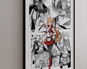 Manga Poster - Asuna Yuuki - Curated Manga Panels - Digital Print