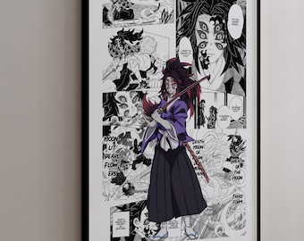 Manga Poster - Kokushibo - Curated Manga Panels - Digital Print