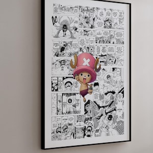 May include: Black and white manga style illustration of a character with a pink hat and red shorts. The character is surrounded by other manga panels.