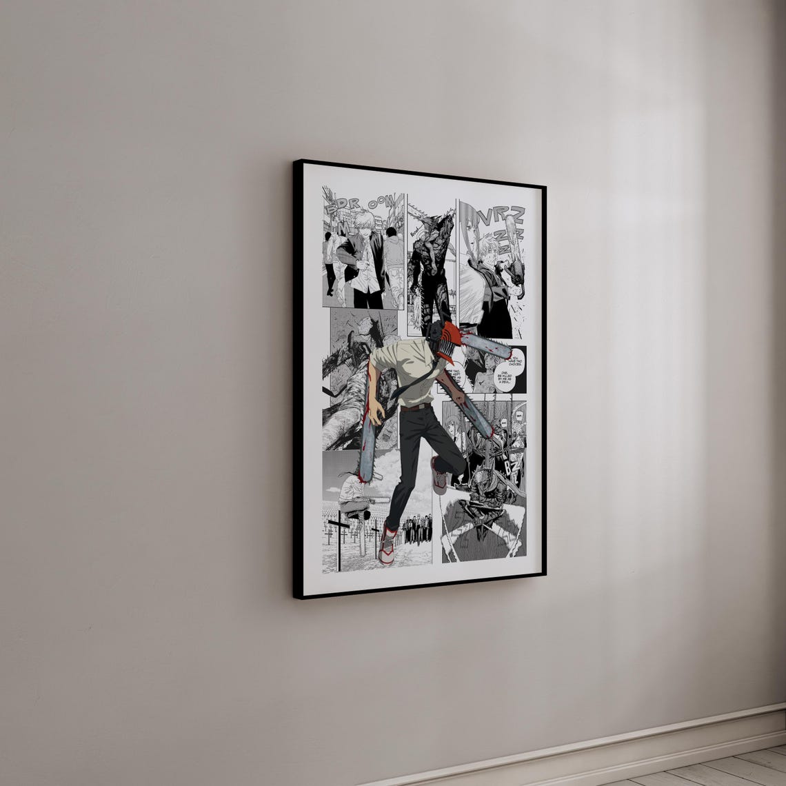 Manga Poster - Chainsaw Denji - Curated Manga Panels - Digital Print - Etsy