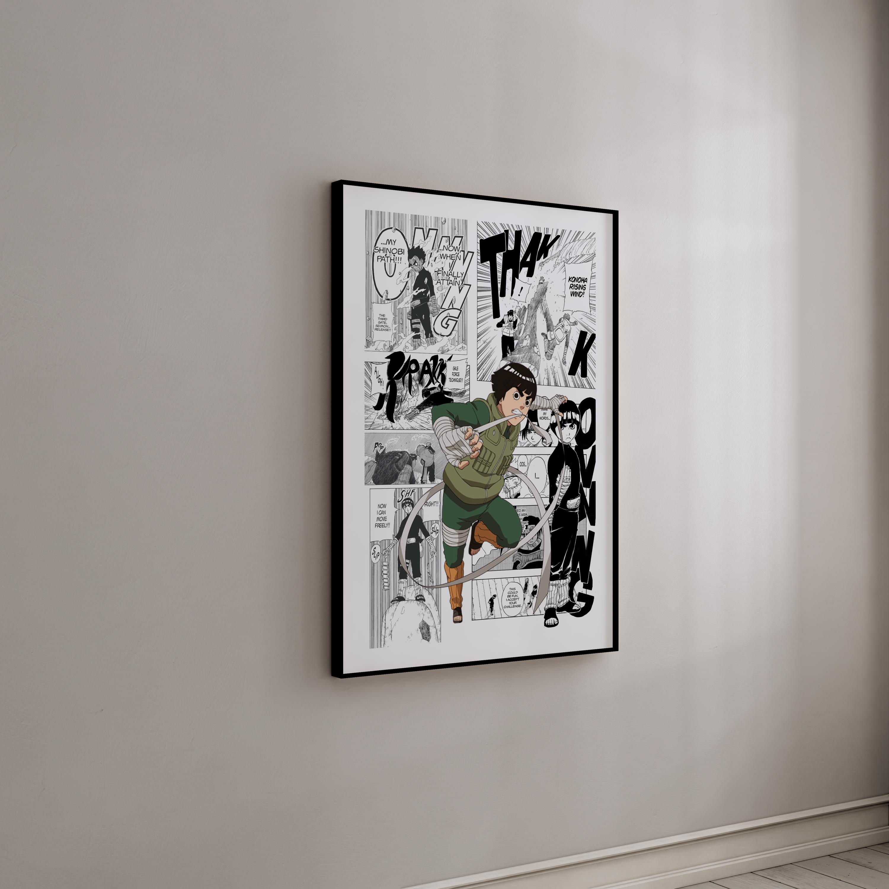 Manga Poster - Rock Lee  - Curated Manga Panels - Digital Print
