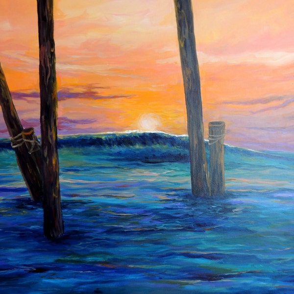 Giclee Print de la peinture « A Pier Thru » par Reddawn Designs