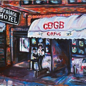 CBGB con Patti Smith pintando impresión giclee