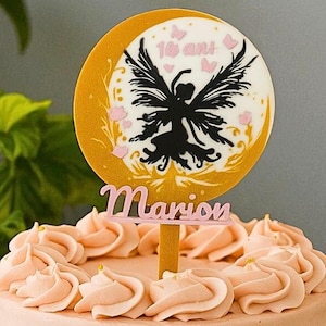 Cake topper, fairy-themed cake decoration for birthdays, baptisms