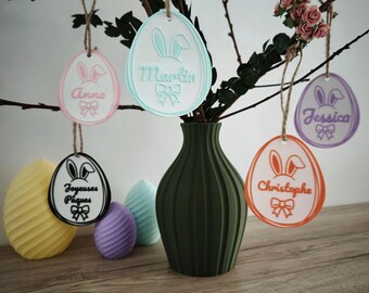 Oeuf de Pâques personnalisé | Décoration Pâques a suspendre prénom enfant |Cadeau Pâques enfant | Décoration arbre de Pâques