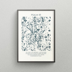 Psalm 23 Christian Wall Art Digital Poster