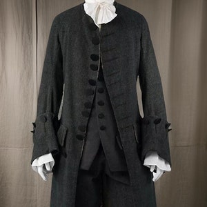 Brand New Men&#39;s Long Grey Tail Frock Wool Military Formal Coat, Jacket Any Color available pirate coat vesta nd breeches complete set