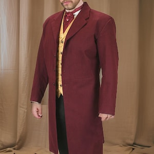 Men’s Frock Jacket Tail coat Goth Steampunk Victorian, Long Frock Coat