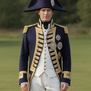 Veste de hussard à queue d'aronde en laine noire, frac de frac de vice-amiral de la marine