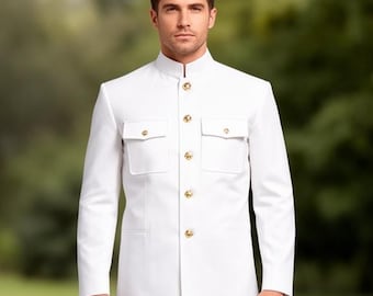 アメリカ海軍士官用制服ジャケット：白綿ミリタリーコート（1941～47年