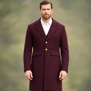 Men's Wool Blend Frock Coat: Goth Steampunk Victorian Long Coat