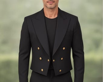 Men's Black Wool Dinner Dress Black Jacket