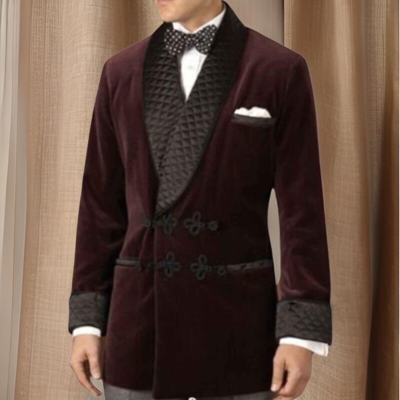 Velvet Smoking velour Men's blazer Jacket Black main image 0
