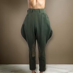Men's Vintage Jodhpur Riding Pants 1940s High Waist Green Color