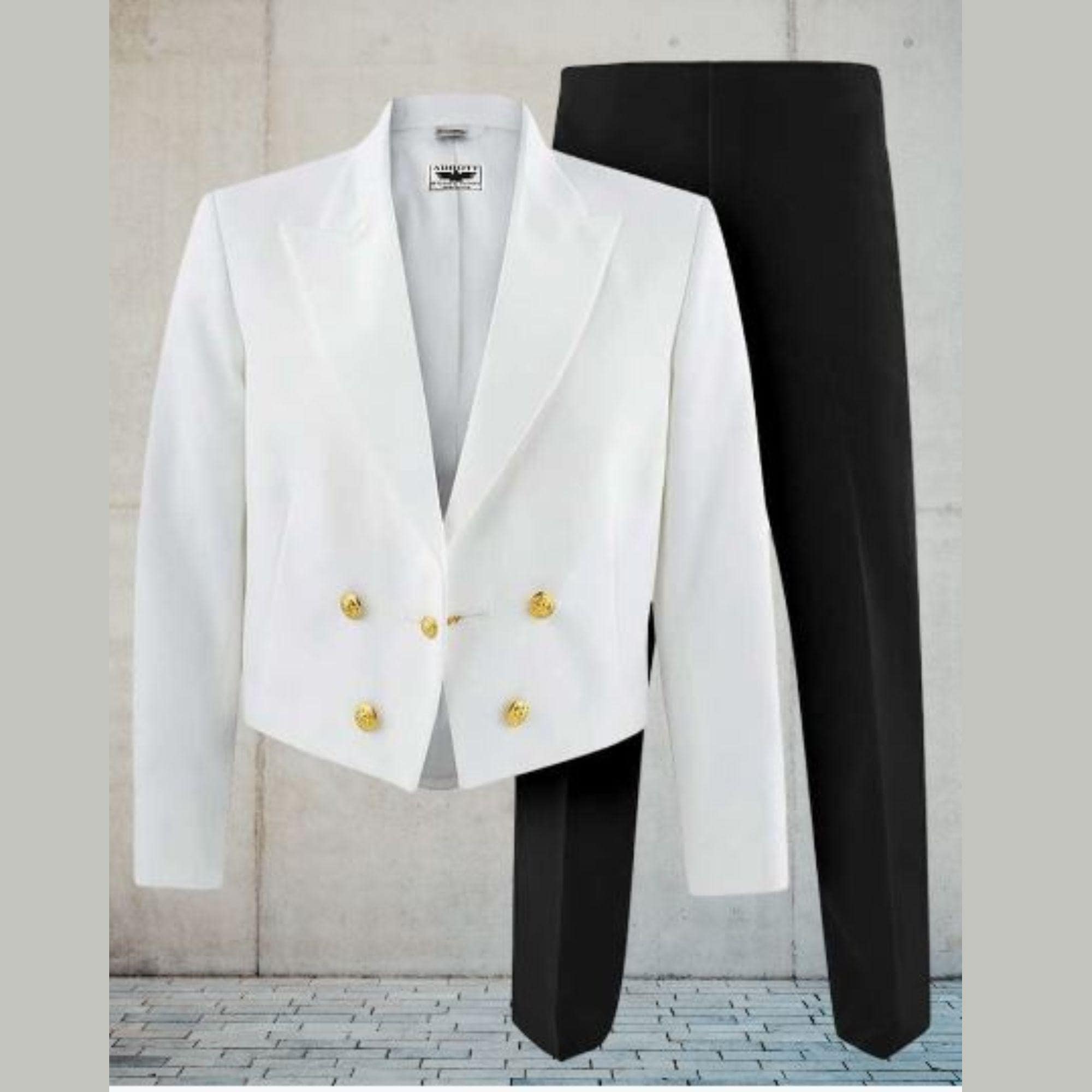 Men's White Suiting Dinner Dress Black Jacket and Pant Israel